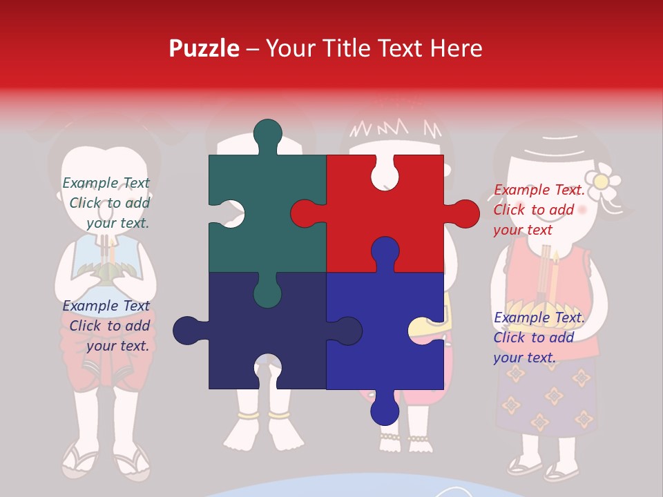 A Group Of Children Standing Next To Each Other PowerPoint Template