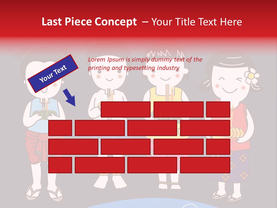 A Group Of Children Standing Next To Each Other PowerPoint Template