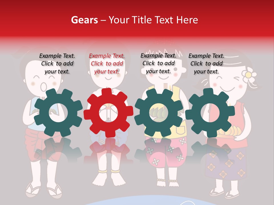 A Group Of Children Standing Next To Each Other PowerPoint Template