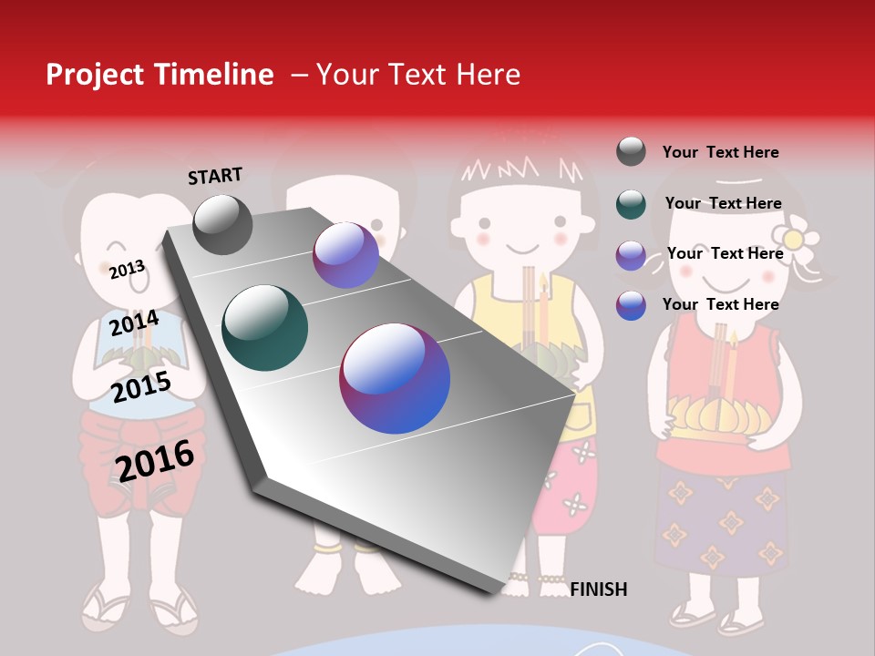 A Group Of Children Standing Next To Each Other PowerPoint Template
