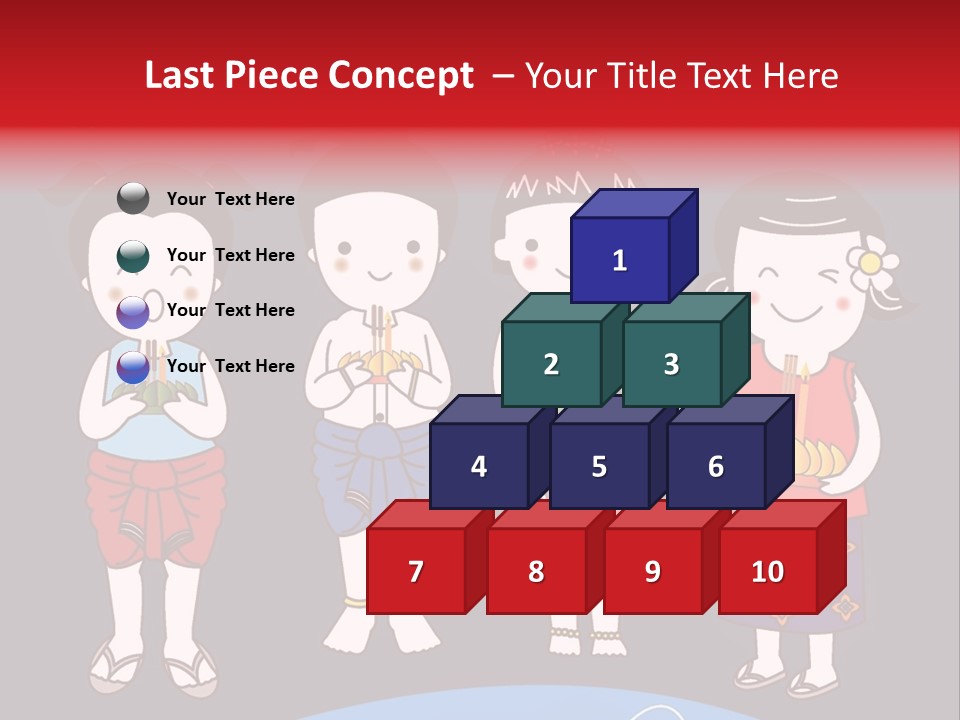 A Group Of Children Standing Next To Each Other PowerPoint Template