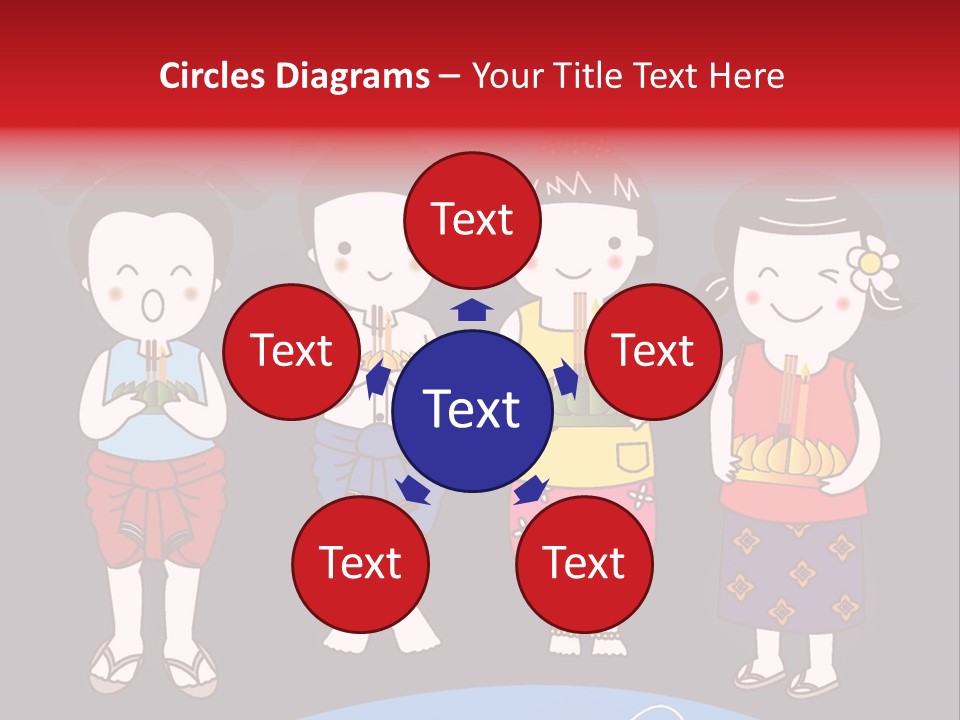 A Group Of Children Standing Next To Each Other PowerPoint Template