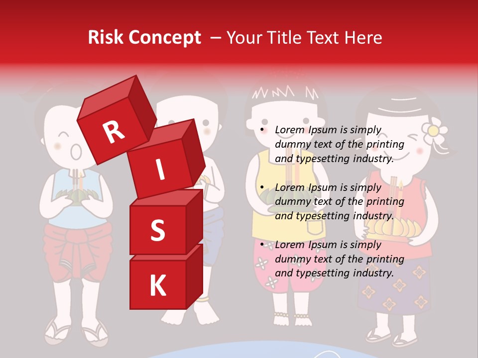 A Group Of Children Standing Next To Each Other PowerPoint Template