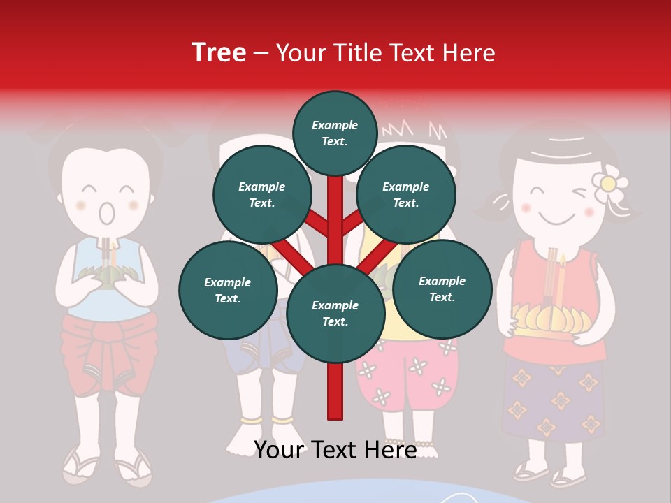 A Group Of Children Standing Next To Each Other PowerPoint Template