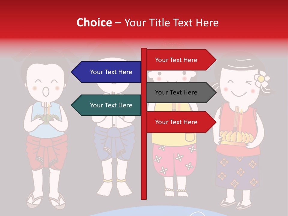 A Group Of Children Standing Next To Each Other PowerPoint Template