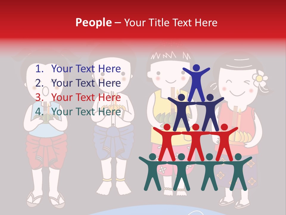 A Group Of Children Standing Next To Each Other PowerPoint Template