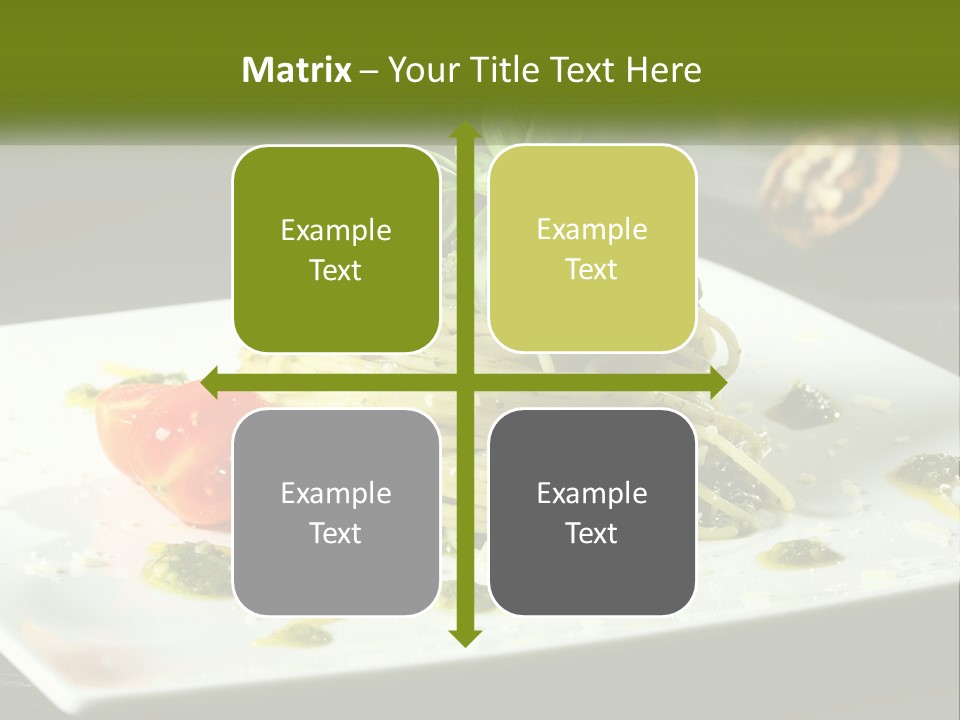 A Plate Of Spaghetti With Pesto On Top PowerPoint Template