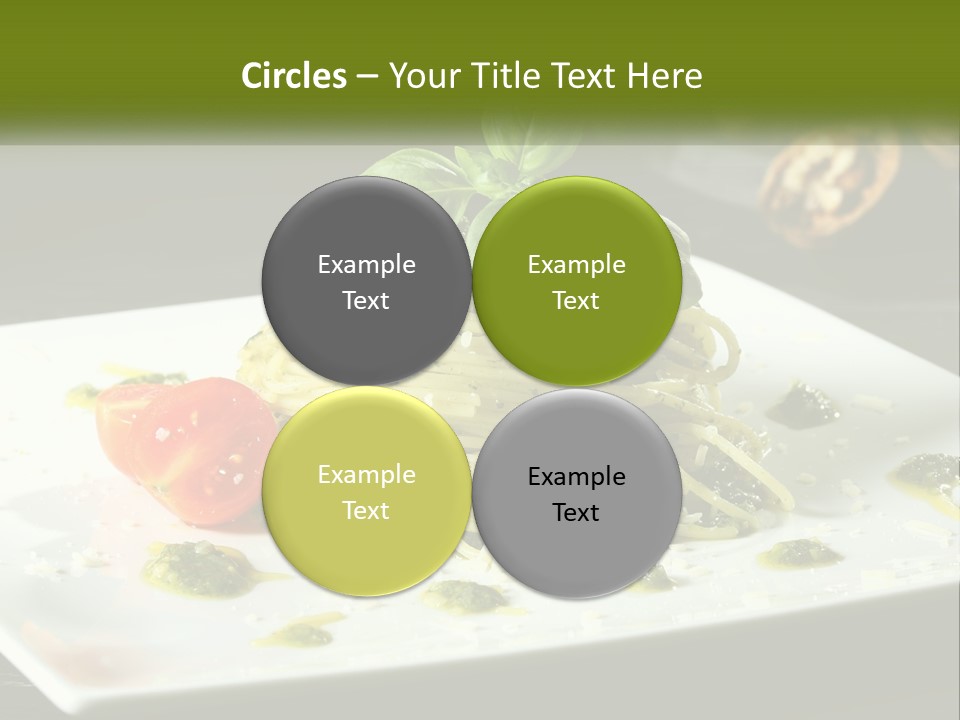 A Plate Of Spaghetti With Pesto On Top PowerPoint Template