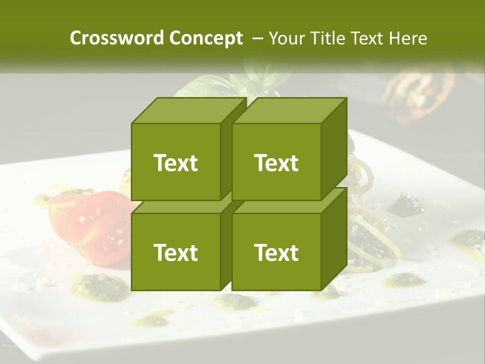 A Plate Of Spaghetti With Pesto On Top PowerPoint Template