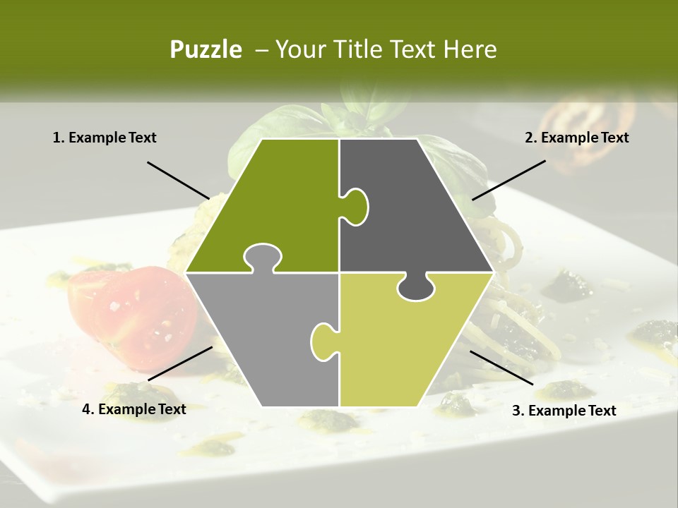 A Plate Of Spaghetti With Pesto On Top PowerPoint Template