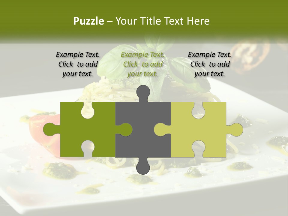 A Plate Of Spaghetti With Pesto On Top PowerPoint Template