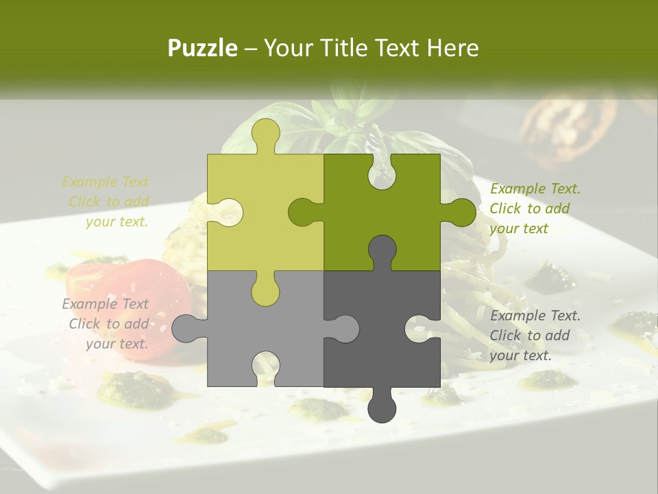 A Plate Of Spaghetti With Pesto On Top PowerPoint Template