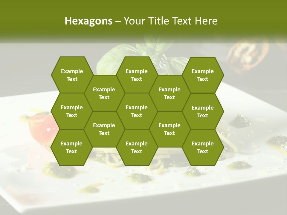 A Plate Of Spaghetti With Pesto On Top PowerPoint Template