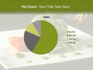 A Plate Of Spaghetti With Pesto On Top PowerPoint Template
