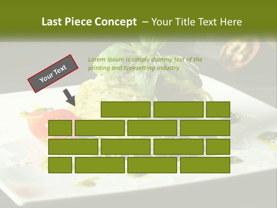 A Plate Of Spaghetti With Pesto On Top PowerPoint Template