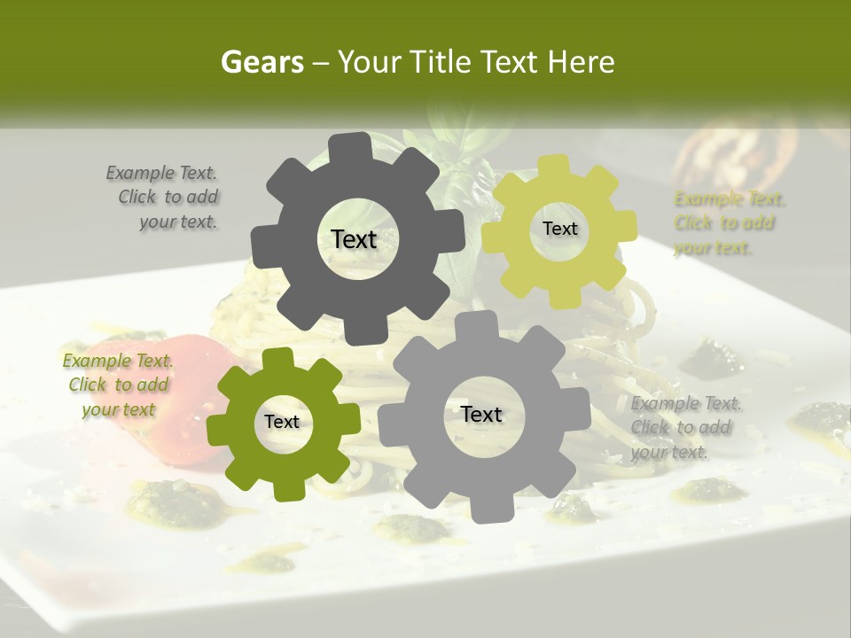 A Plate Of Spaghetti With Pesto On Top PowerPoint Template