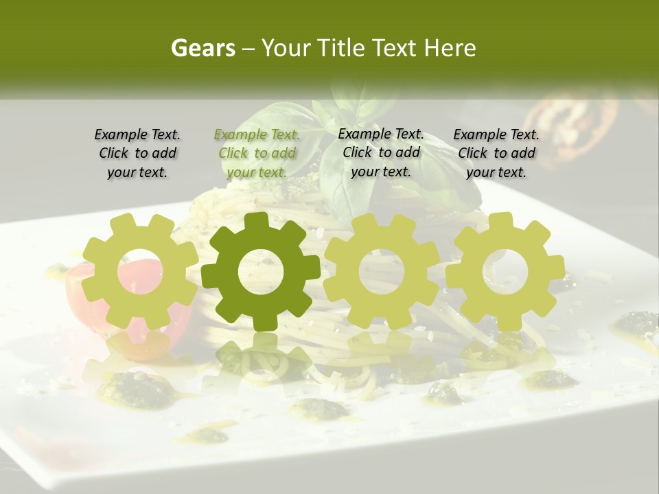 A Plate Of Spaghetti With Pesto On Top PowerPoint Template