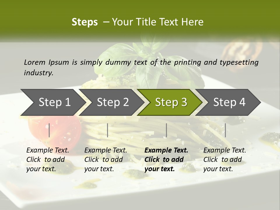 A Plate Of Spaghetti With Pesto On Top PowerPoint Template