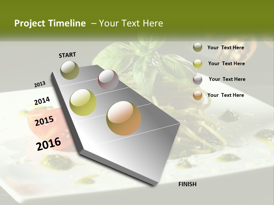 A Plate Of Spaghetti With Pesto On Top PowerPoint Template