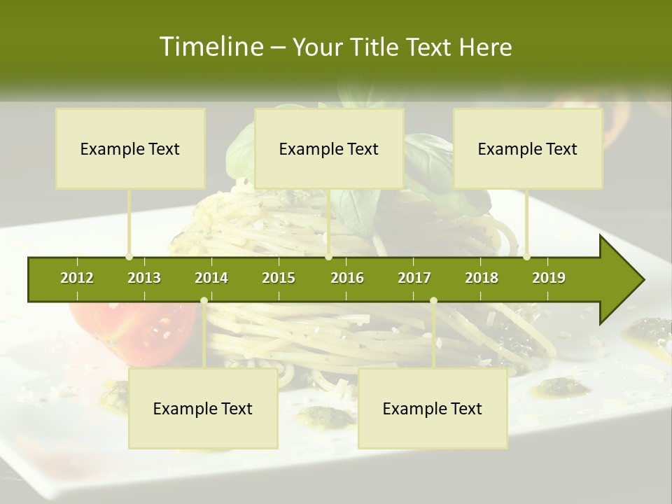 A Plate Of Spaghetti With Pesto On Top PowerPoint Template