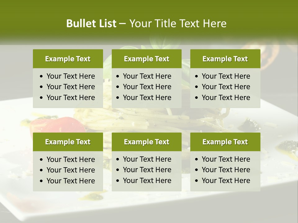 A Plate Of Spaghetti With Pesto On Top PowerPoint Template