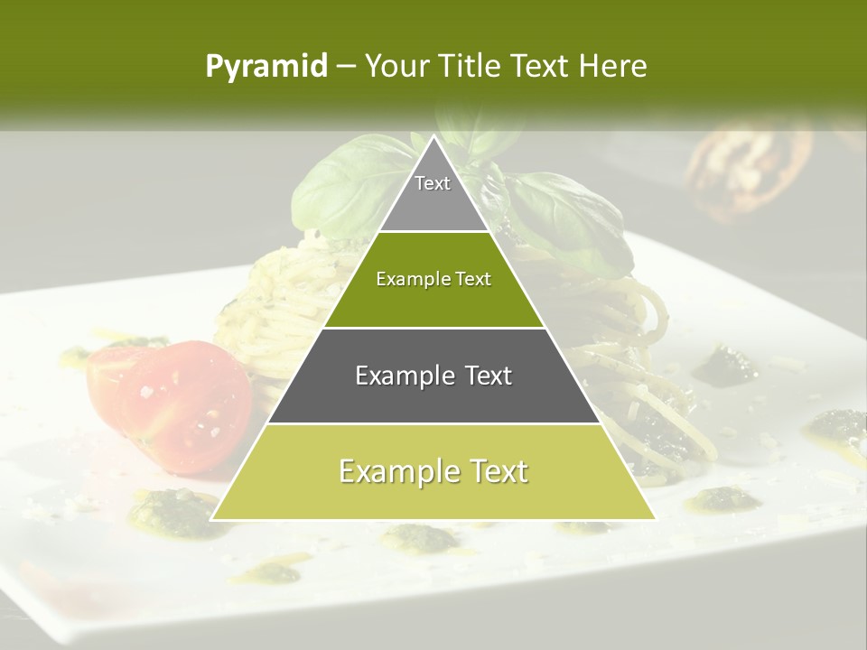 A Plate Of Spaghetti With Pesto On Top PowerPoint Template