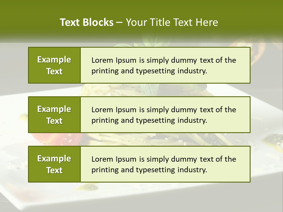 A Plate Of Spaghetti With Pesto On Top PowerPoint Template