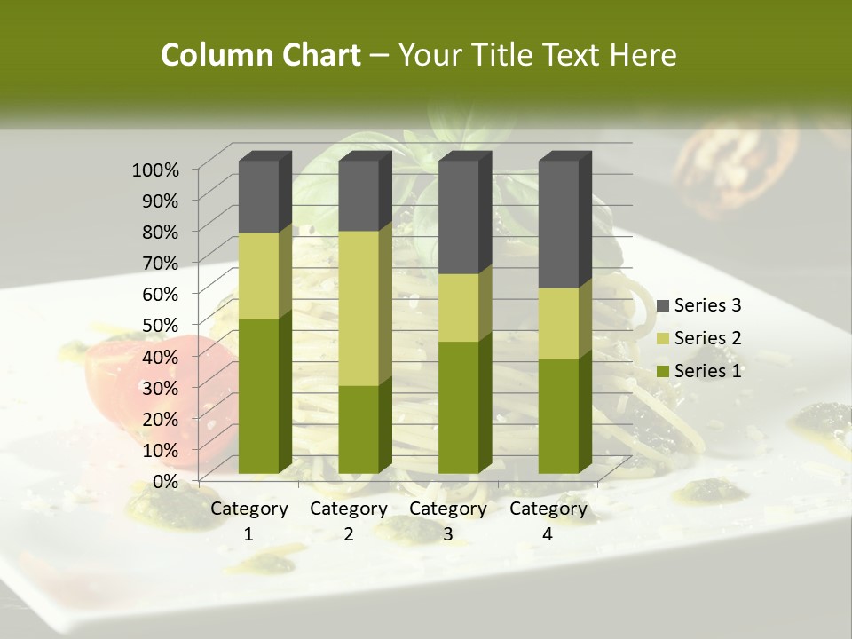 A Plate Of Spaghetti With Pesto On Top PowerPoint Template