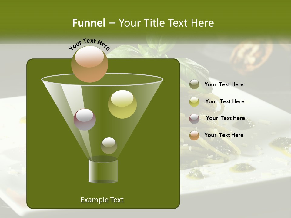 A Plate Of Spaghetti With Pesto On Top PowerPoint Template