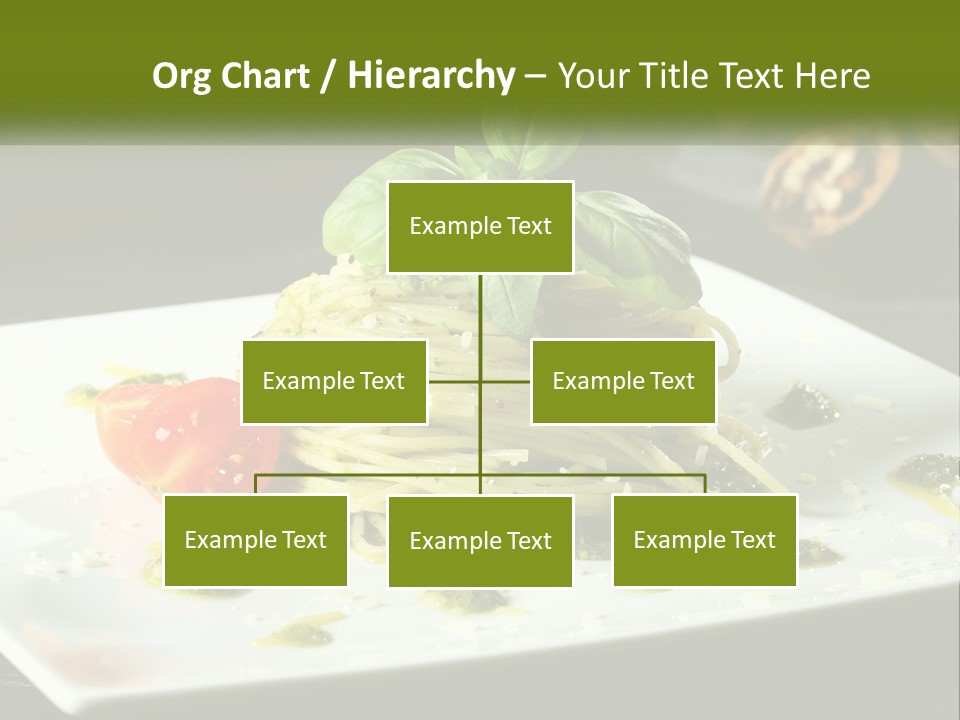 A Plate Of Spaghetti With Pesto On Top PowerPoint Template