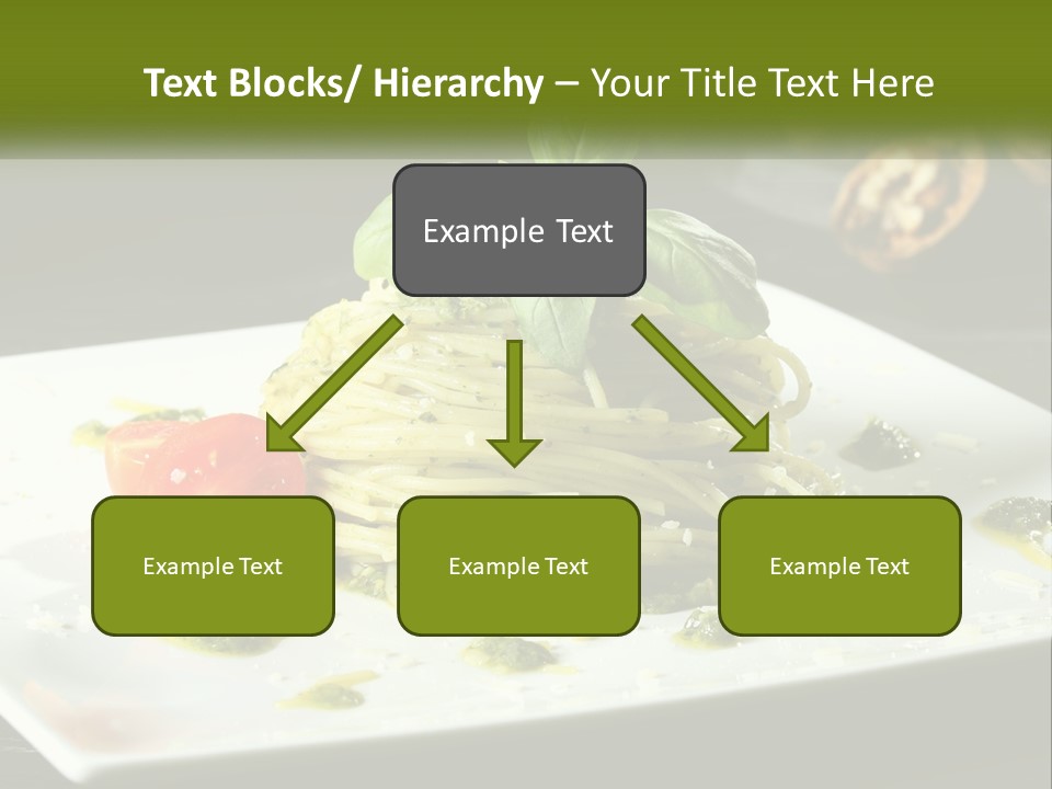 A Plate Of Spaghetti With Pesto On Top PowerPoint Template