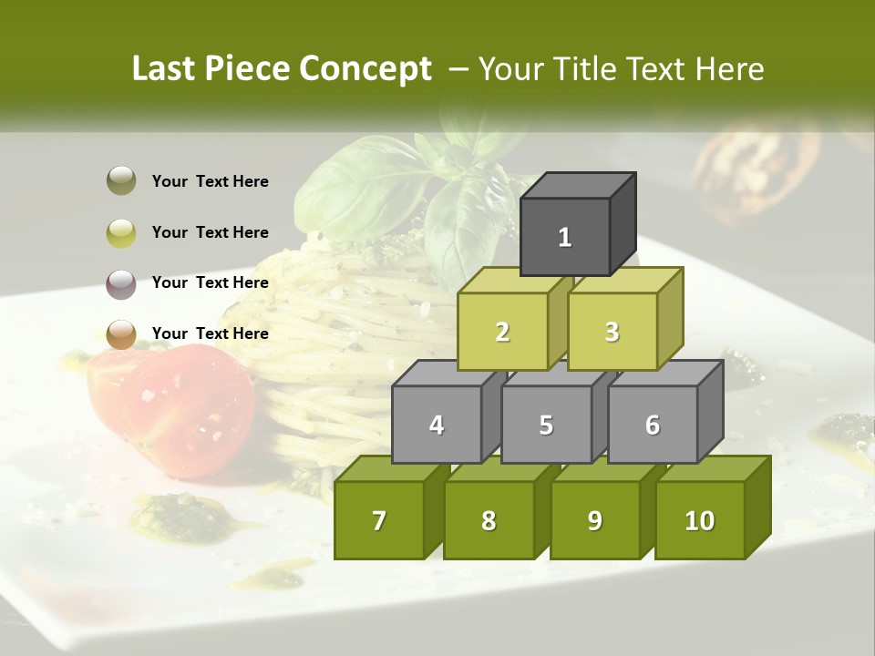 A Plate Of Spaghetti With Pesto On Top PowerPoint Template