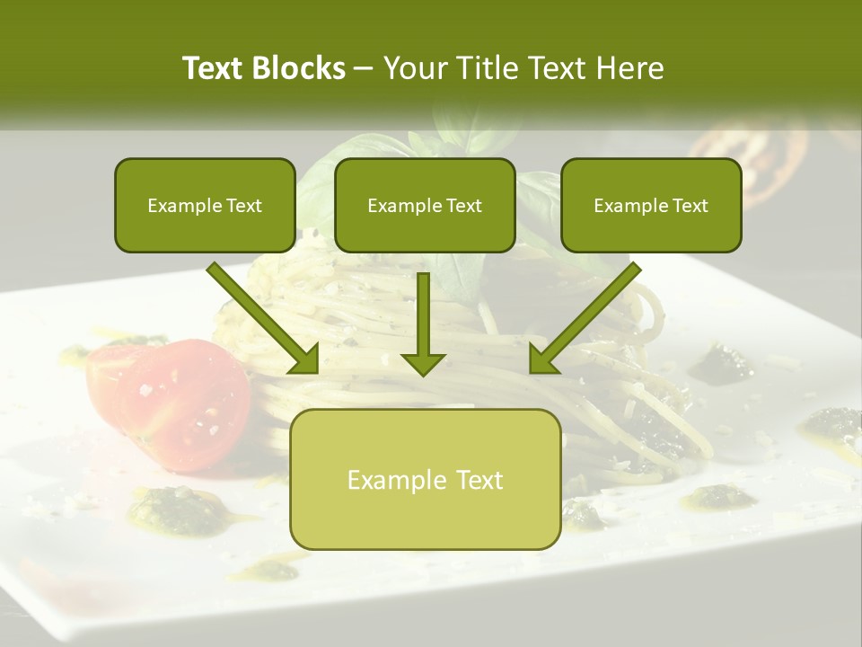 A Plate Of Spaghetti With Pesto On Top PowerPoint Template