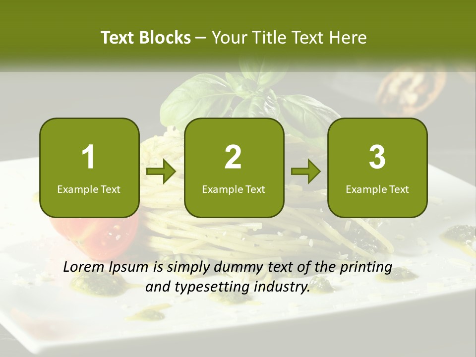 A Plate Of Spaghetti With Pesto On Top PowerPoint Template