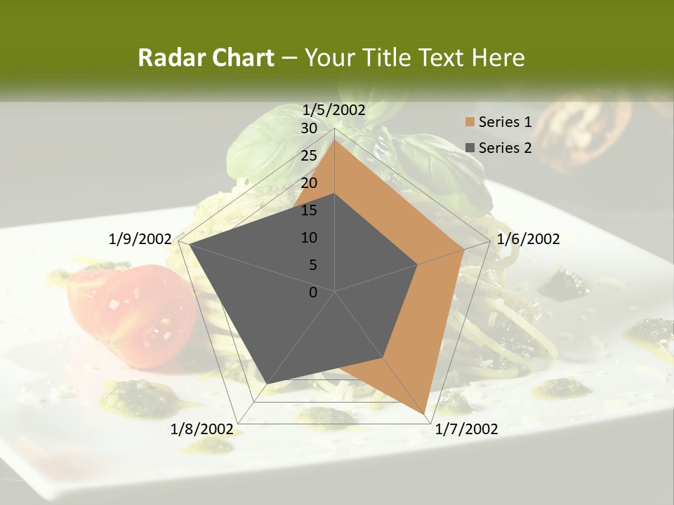 A Plate Of Spaghetti With Pesto On Top PowerPoint Template