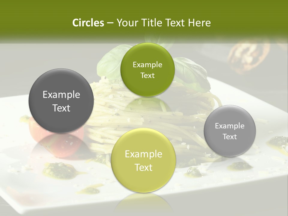 A Plate Of Spaghetti With Pesto On Top PowerPoint Template