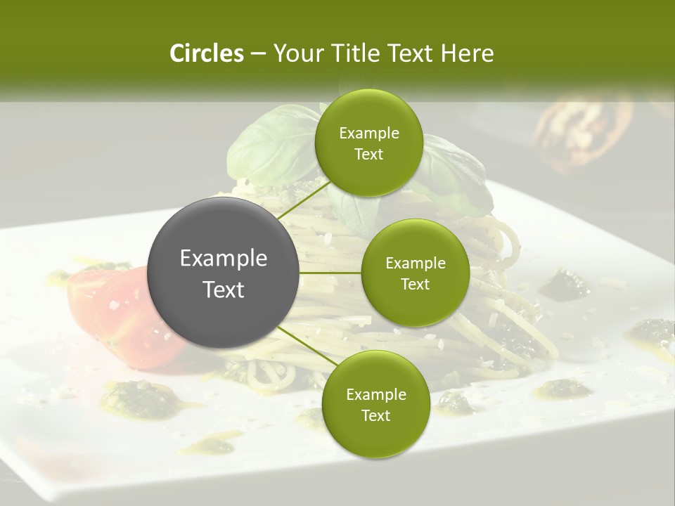 A Plate Of Spaghetti With Pesto On Top PowerPoint Template