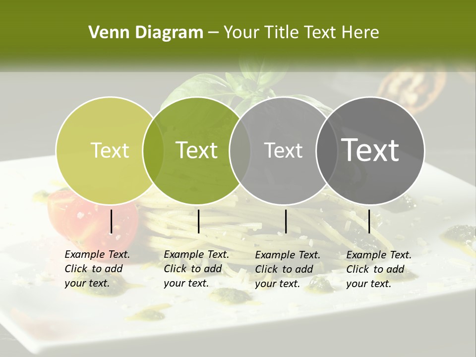 A Plate Of Spaghetti With Pesto On Top PowerPoint Template