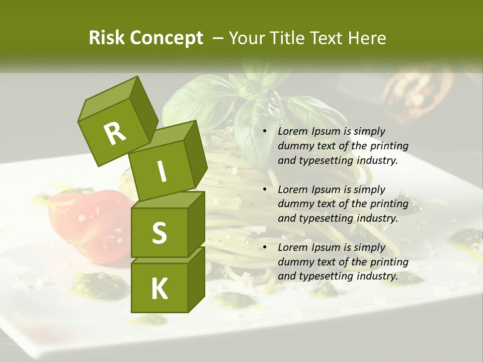 A Plate Of Spaghetti With Pesto On Top PowerPoint Template