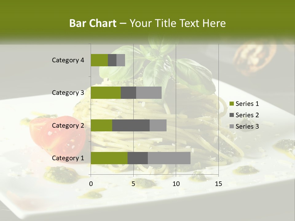 A Plate Of Spaghetti With Pesto On Top PowerPoint Template