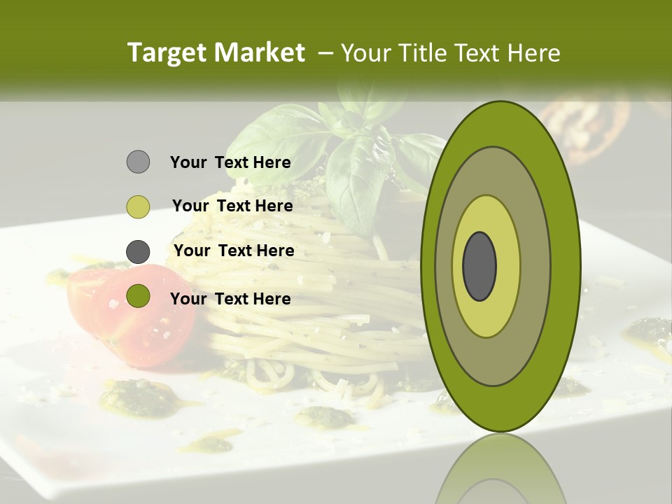 A Plate Of Spaghetti With Pesto On Top PowerPoint Template