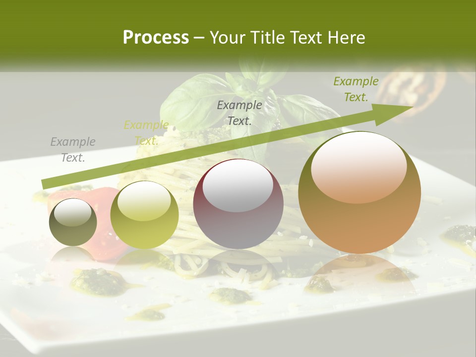 A Plate Of Spaghetti With Pesto On Top PowerPoint Template