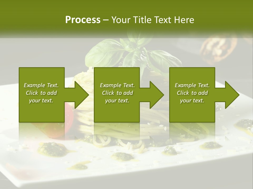 A Plate Of Spaghetti With Pesto On Top PowerPoint Template