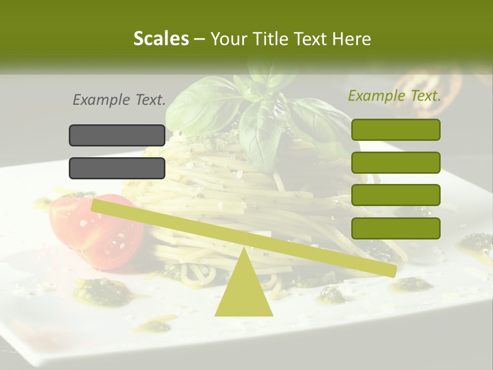 A Plate Of Spaghetti With Pesto On Top PowerPoint Template