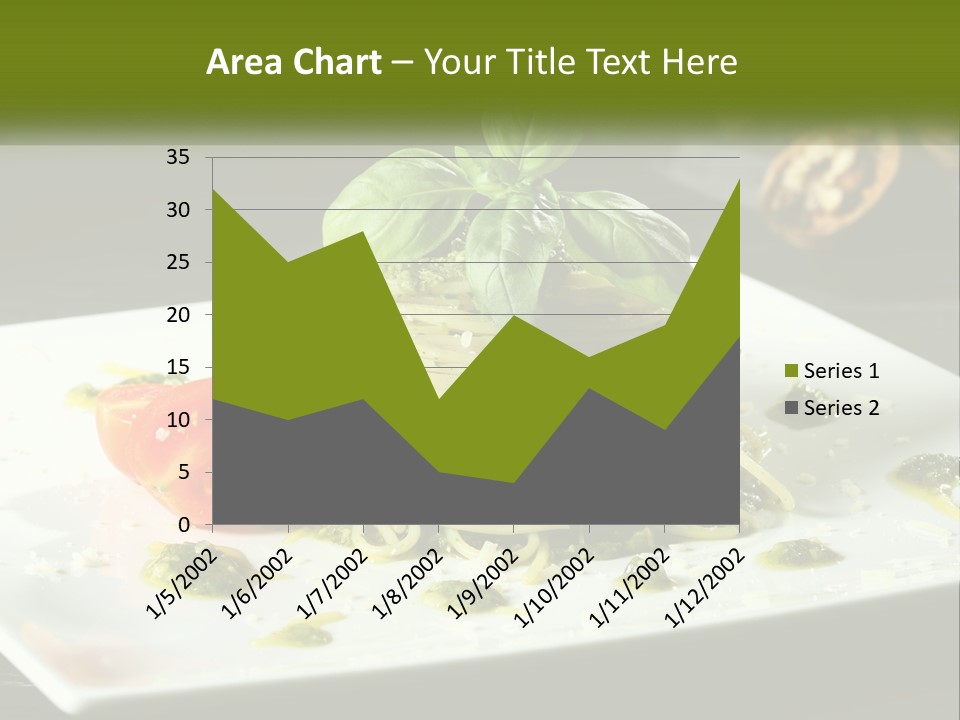 A Plate Of Spaghetti With Pesto On Top PowerPoint Template