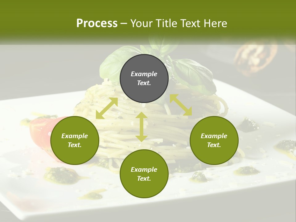 A Plate Of Spaghetti With Pesto On Top PowerPoint Template