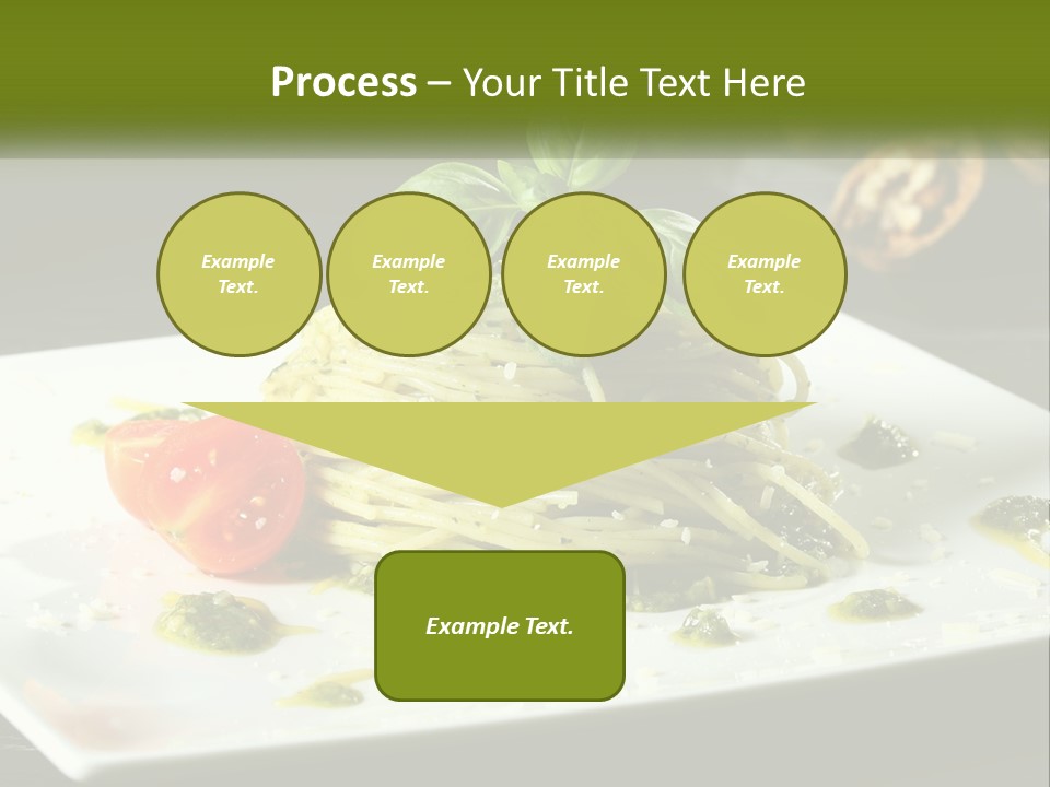 A Plate Of Spaghetti With Pesto On Top PowerPoint Template