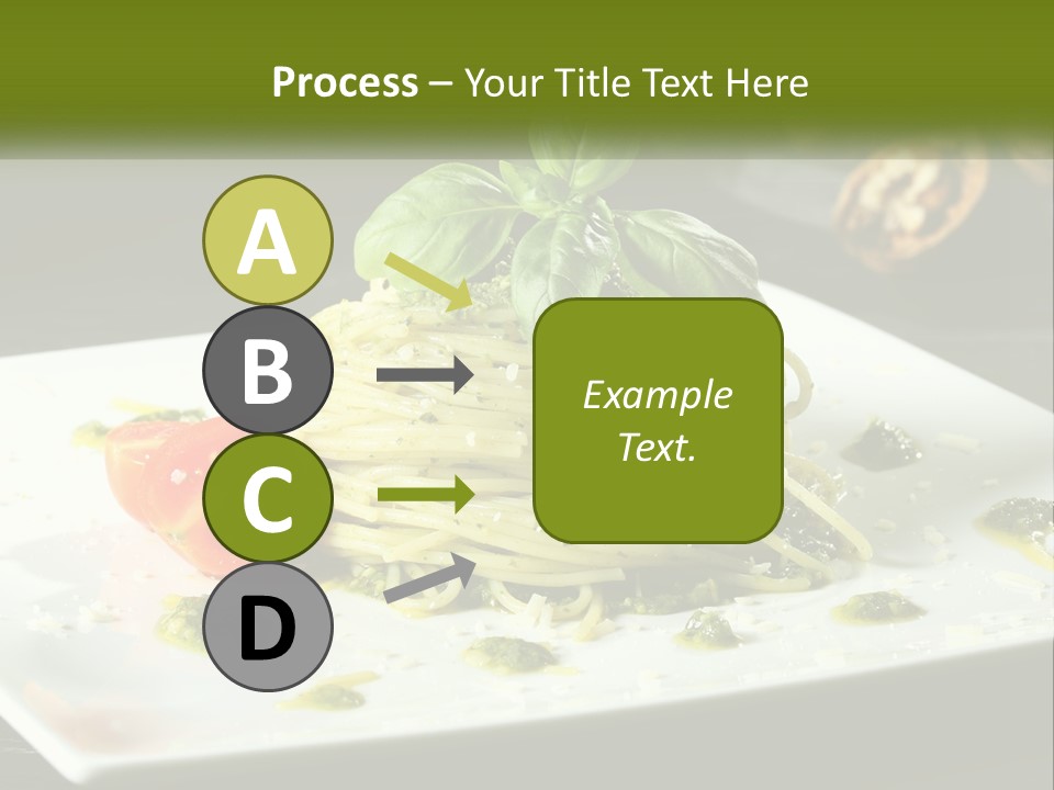 A Plate Of Spaghetti With Pesto On Top PowerPoint Template