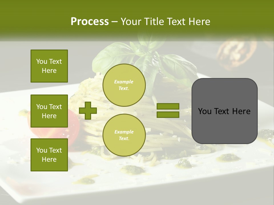 A Plate Of Spaghetti With Pesto On Top PowerPoint Template