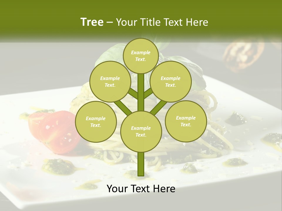 A Plate Of Spaghetti With Pesto On Top PowerPoint Template